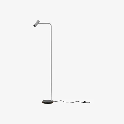 The Range Modern Cool Grey And Black GU10 Angled Floor Lamp With Black Marble Base - Grey
