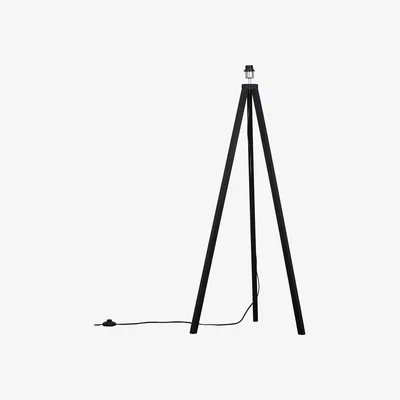 The Range Modern Black Wood Tripod Floor Lamp Base - Black
