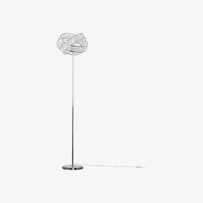 The Range Polished Chrome Clear Acrylic Jewel Intertwined Ring Design Floor Lamp - Silver