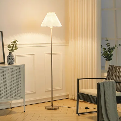 The Range Modern Pleated Shade Floor Lamp  - Silver