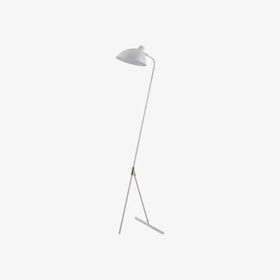 The Range Teamson Home Delicata Monopod Standard Task Floor Lamp, White Reading Spot Light - White