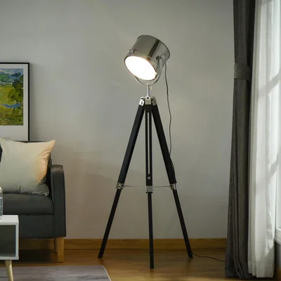 The Range Tripod Searchlight Floor Lamp - Sliver