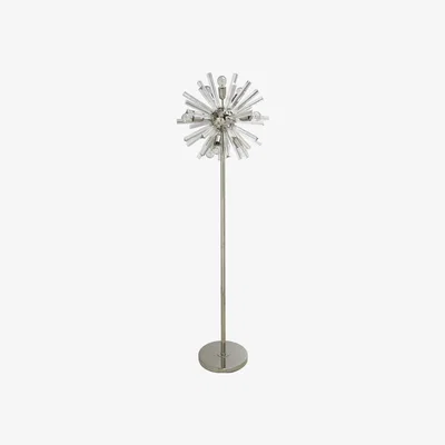 Teddy Beau Deco Home Nickel & Clear 9 Orbit Floor Lamp