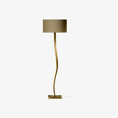 Tobias Oliver Porta Romana I Ribbon Floor Lamp I French Brass With Manilla Shade