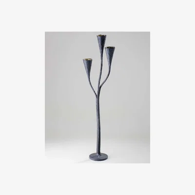 Tobias Oliver Porta Romana | Ophelia Floor Lamp | Nero with Etched Gold