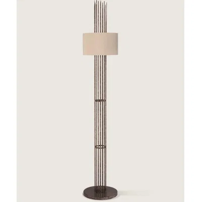 Tobias Oliver Porta Romana I Flynn Caged Floor Lamp | Burnt Silver