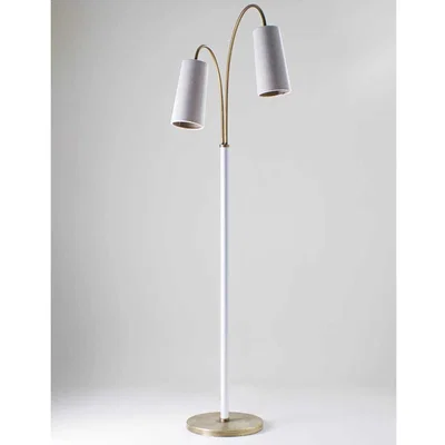 Tobias Oliver Porta Romana I Kelly floor Lamp | Antique Brass with Cotton