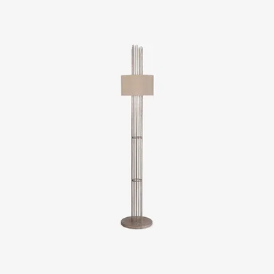 Tobias Oliver Porta Romana I Flynn Caged Floor Lamp | Decayed Silver