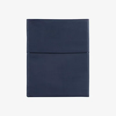 Amara Alexandre Turpault - Teophile Organic Cotton Sateen Flat Sheet - King/Super King - Slate Blue