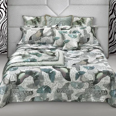Amara Roberto Cavalli - Fading Butterflies Bed Set - Aqua - Super King