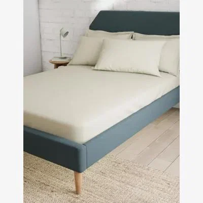 Marks & Spencer M&S Percale Deep Fitted Sheet - 6FT - Light Cream, Light Cream,Sage,Ochre,Neutral,Clay,Soft Pink,Chambray