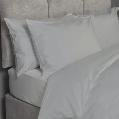 The Range Luxe Cotton 400 Thread Count Fitted Sheet - Silver / Super King