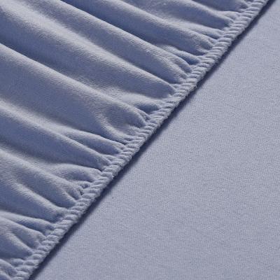 The Range Velvet Flannel Cotton-Flannel Fitted Bed Sheet - Deep Pocket x32 cm - Winter Blue / Superking