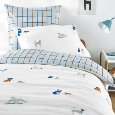 La Redoute Team Chiens Dog Print Washed Cotton Child's Duvet Cover