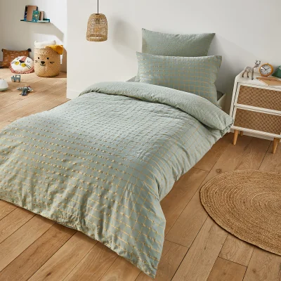 La Redoute Melior Checked Washed Cotton Child's Duvet Cover