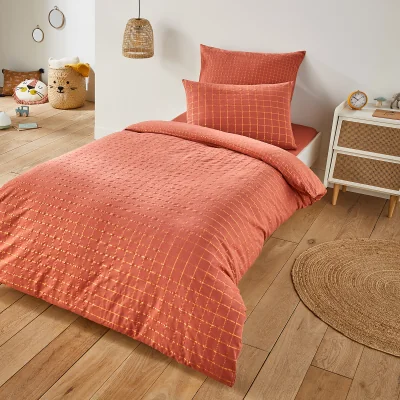 La Redoute Melior Checked Washed Cotton Child's Duvet Cover