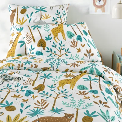 La Redoute Jungle Animal Print 30% Recycled Cotton Child's Duvet Cover