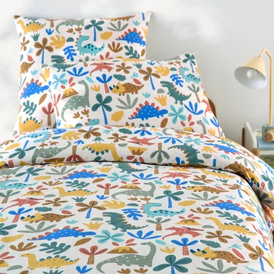 La Redoute Dino Dinosaur Print 30% Recycled Cotton Child's Duvet Cover