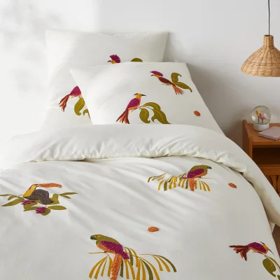 La Redoute Antiguo Tropical Bird Cotton Duvet Cover With Tufting