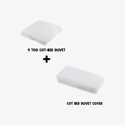 The Range Junior Joy Baby 9 TOG Cot Bed Duvet and Duvet Cotton Cover Set  120x150cm - White