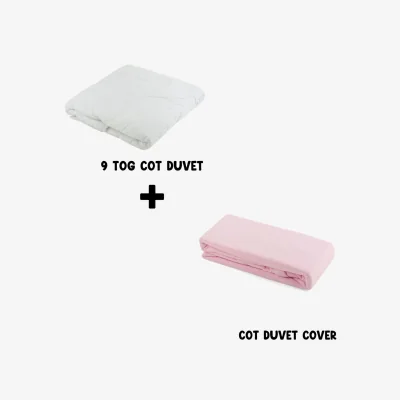 The Range Junior Joy Baby 9 TOG Cot Duvet and Duvet Cotton Cover Set 100x120cm - Pink