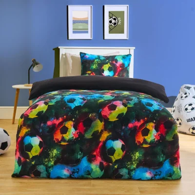 The Range OHS Kids Football Fleece Duvet Cover Set - Neon