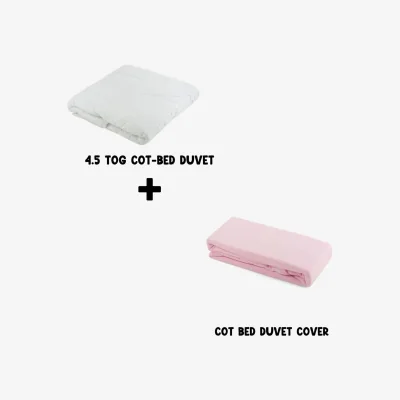 The Range Junior Joy Baby 4.5 TOG Cot Bed Duvet and Duvet Cotton Cover Set  120x150cm - Pink