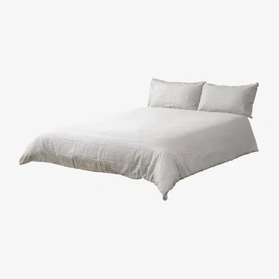 BHS.com Double Sateen Stripe Bedding Set, Natural