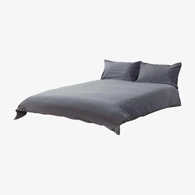 BHS.com Double Stonewashed Cotton Bedding Set, Slate