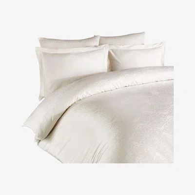 BHS.com Double Sateen Jacquard Bedding Set, Ivory