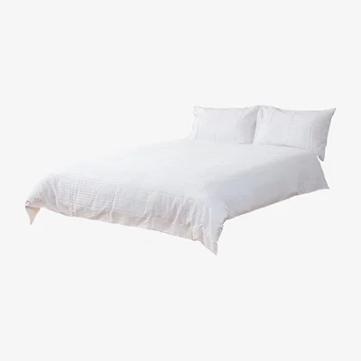 BHS.com Double Sateen Stripe Bedding Set, White