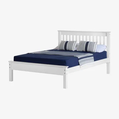 Furniture123 Seconique Monaco Double Bed Frame in White with Low Foot End