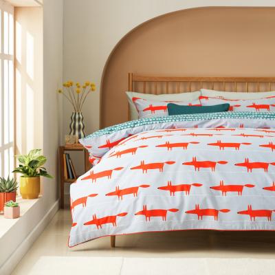Habitat Habitat x Scion Cotton Mr Fox Light Blue Bedding Set-Double