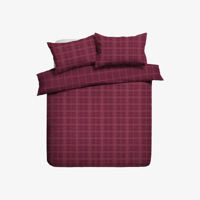 Habitat Habitat Red Brushed Check Bedding Set - Double
