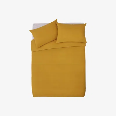 Habitat Habitat Cotton Rich Plain Yellow Bedding Set - Double
