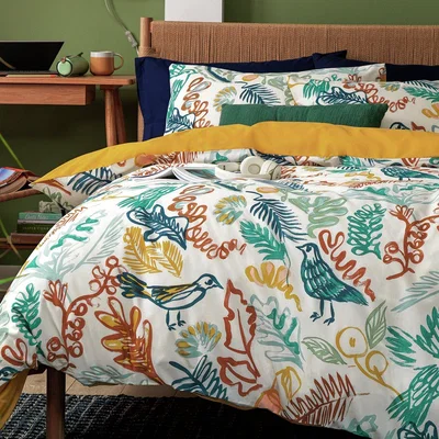 Habitat Habitat Artisan Bird Print Multicolor Bedding Set - Double