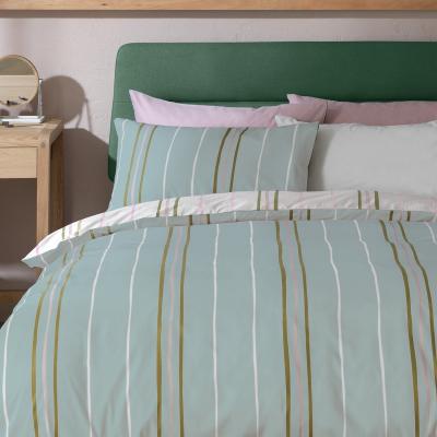 Habitat Habitat Herbalist Printed Stripe Green Bedding Set - Double