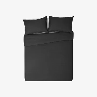 Habitat Habitat Cotton Rich Plain Black Bedding Set - Double