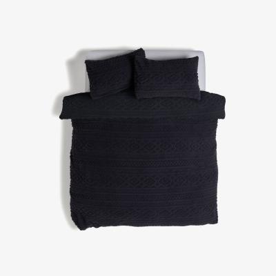 Habitat Habitat Cable Knit Fleece Charcoal Bedding Set - Double