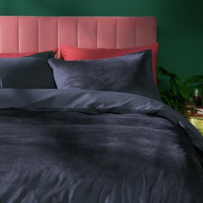 Habitat Habitat Plain Velvet Navy Bedding Set - Double