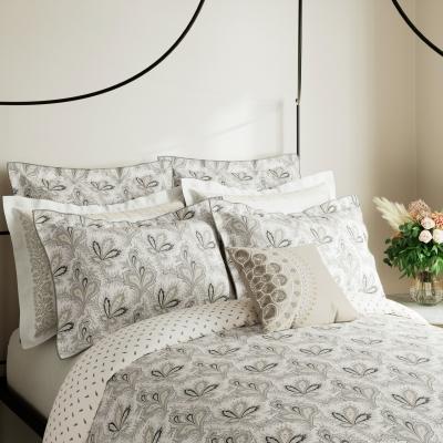 Habitat V&A Cotton Aarya Indian Paisley White Bedding Set - Double