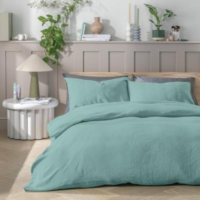 Habitat Habitat Cotton 200TC Muslin Green Bedding Set - Double