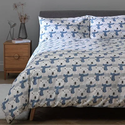 Habitat Habitat Polar Bear White & Blue Bedding Set - Double