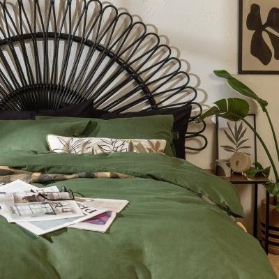 Habitat Habitat Cotton Textured Plain Green Bedding Set - Double