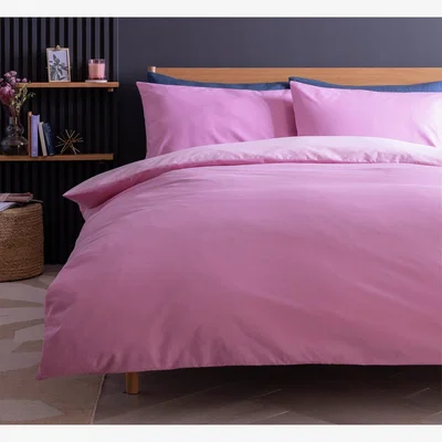 Habitat Habitat Polycotton Pink Reversible Bedding Set - Double