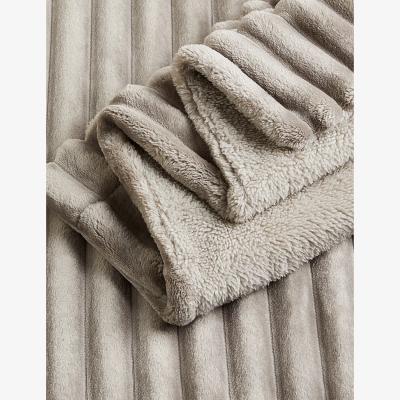 Marks & Spencer M&S Ribbed Fleece Bedding Set - SGL - Grey, Grey