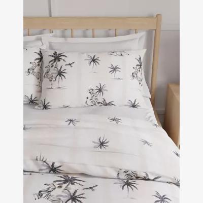 Marks & Spencer M&S Pure Cotton Jungle Stripe Bedding Set - SGL - Natural Mix, Natural Mix