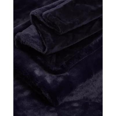 Marks & Spencer M&S Faux Fur Bedding Set - DBL - Navy, Navy,Biscuit,Grey