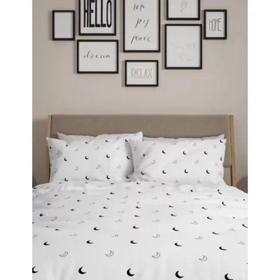 Marks & Spencer M&S 2 Pack Cotton Mix Moon Bedding Sets - DBL - Navy, Navy