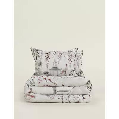 Marks & Spencer M&S Pure Cotton Crane Bedding Set - DBL - Grey Mix, Grey Mix